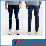 Dark Wash Knee Ripped Spandex Men Skinny Jeans| (JC3345)